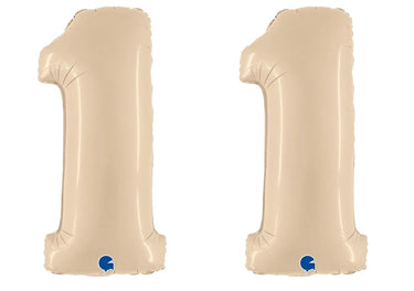 Luftballon XXL Zahl 10-99 cream (100 cm)