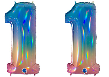 Luftballon XXL Zahl 10-99 rainbow (100 cm)