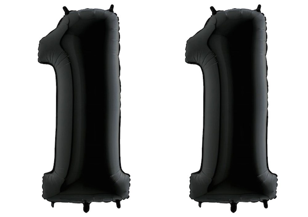 Luftballon XXL Zahl 10-99 schwarz (100 cm)