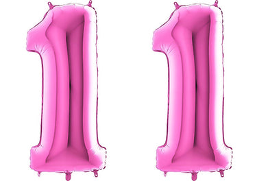 Luftballon XXL Zahl 10-99 pink (66 cm)