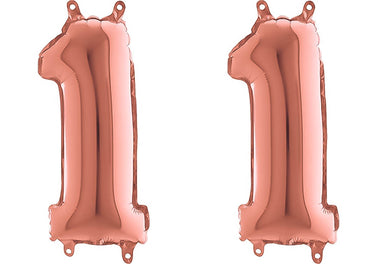 Luftballon XXL Zahl 10-99 rosegold (66 cm)