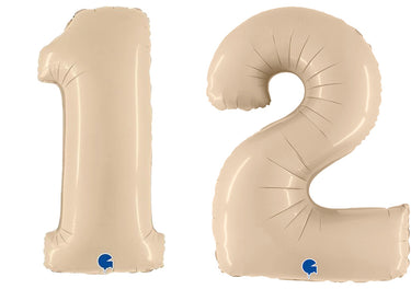 Luftballon XXL Zahl 10-99 cream (100 cm)