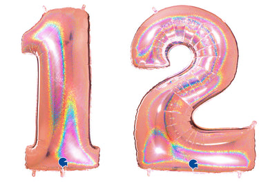 Luftballon XXL Zahl 10-99 glitzer-pink (100 cm)