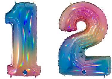 Luftballon XXL Zahl 10-99 rainbow (100 cm)