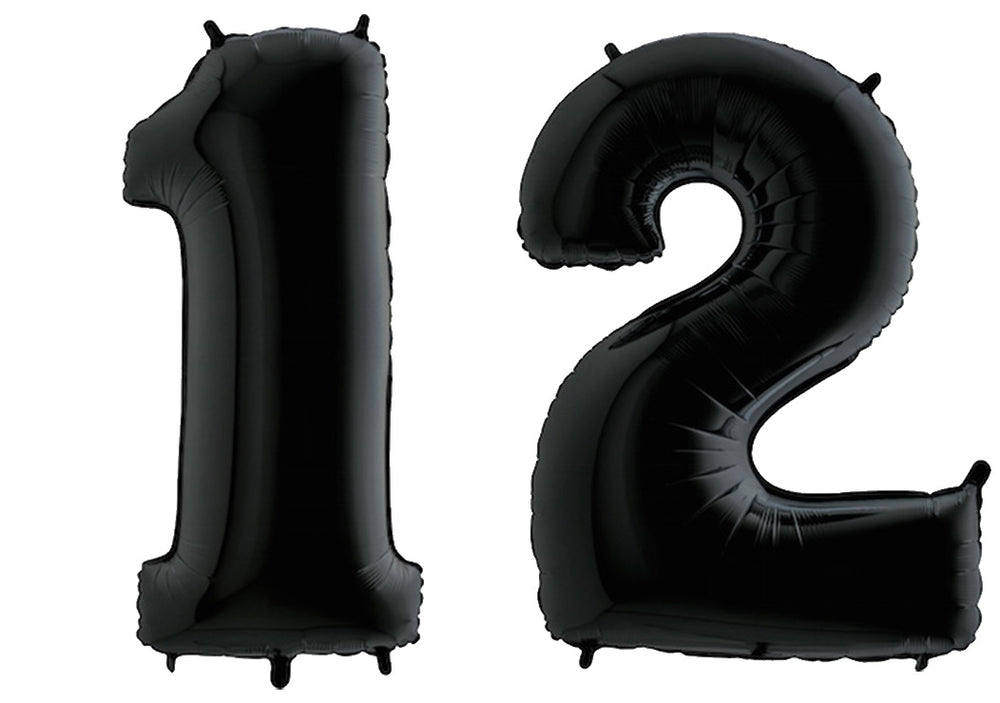 Luftballon XXL Zahl 10-99 schwarz (100 cm)