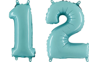 Luftballon XXL Zahl 10-99 pastell-blau (100 cm)