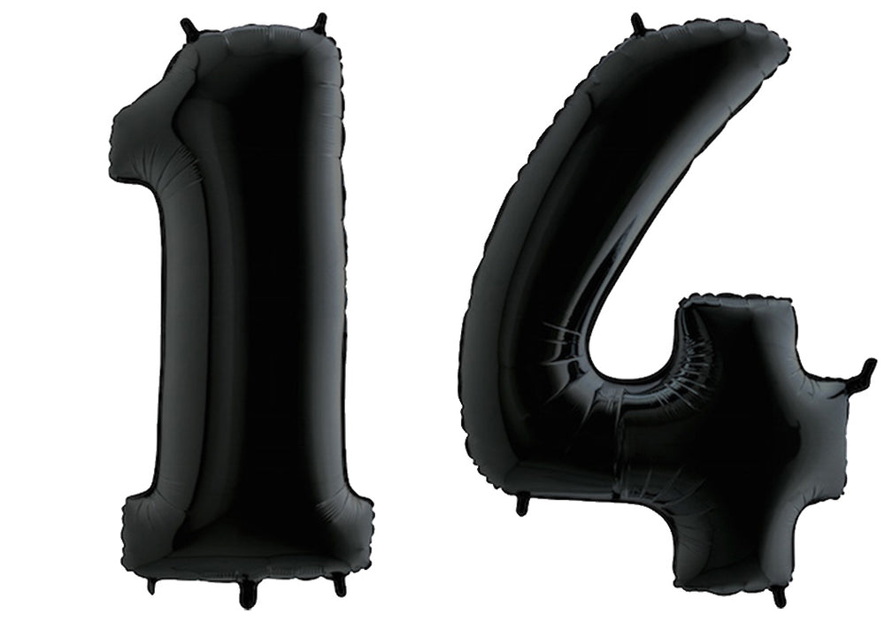 Luftballon XXL Zahl 10-99 schwarz (100 cm)