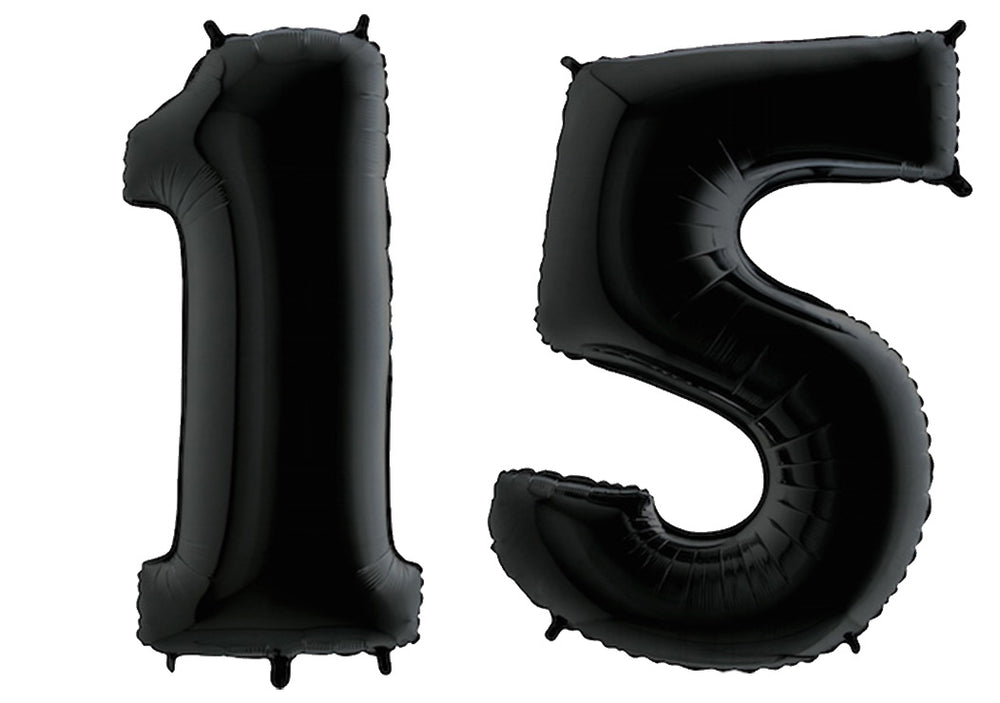 Luftballon XXL Zahl 10-99 schwarz (100 cm)