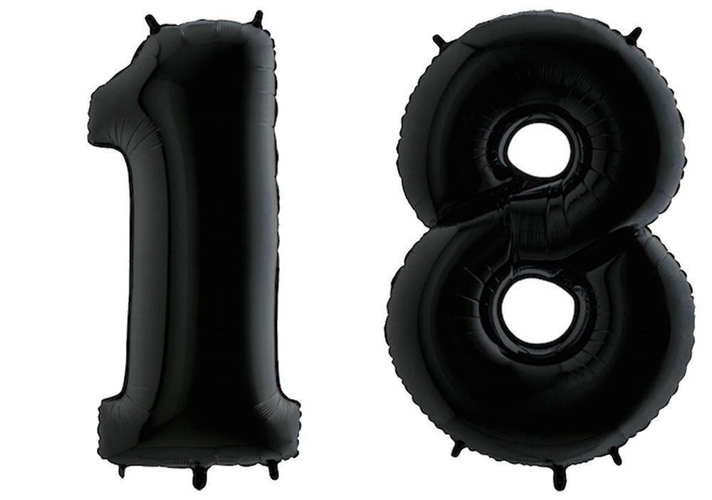 Luftballon XXL Zahl 10-99 schwarz (100 cm)