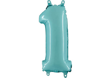 Luftballon XXL Zahl 0-9 pastell-blau (100 cm)