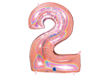 Luftballon XXL Zahl 0-9 glitzer-pink (100 cm)