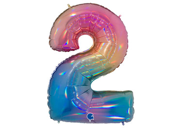 Luftballon XXL Zahl 0-9 rainbow (100 cm)