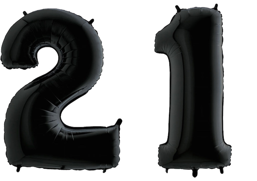 Luftballon XXL Zahl 10-99 schwarz (100 cm)