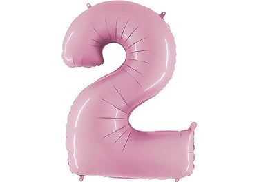 Luftballon XXL Zahl 0-9 pastell-pink (100 cm)