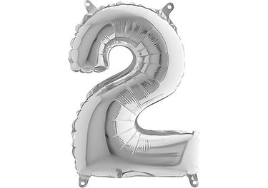 Luftballon XXL Zahl 0-9 silber (100 cm)