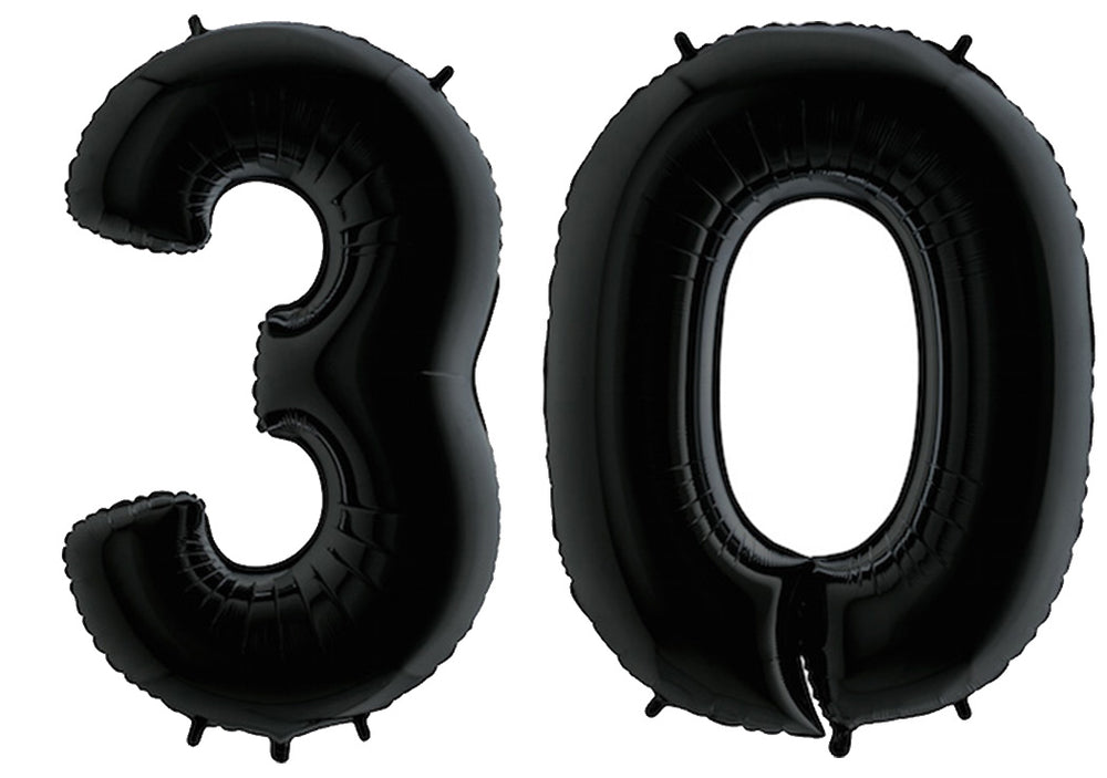 Luftballon XXL Zahl 10-99 schwarz (100 cm)
