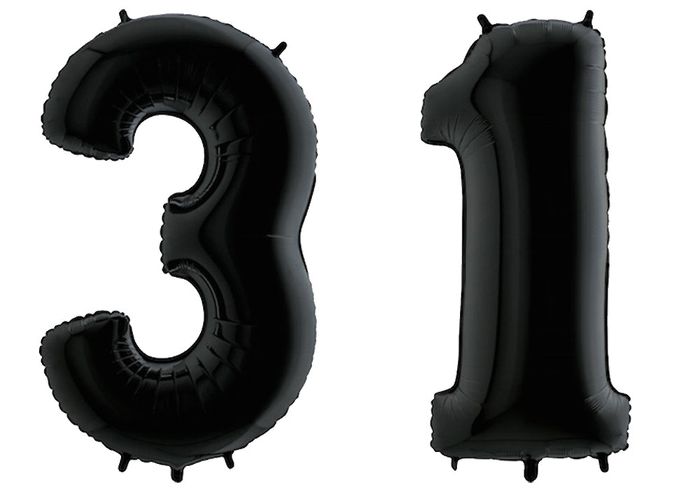 Luftballon XXL Zahl 10-99 schwarz (100 cm)