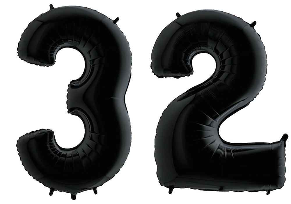 Luftballon XXL Zahl 10-99 schwarz (100 cm)