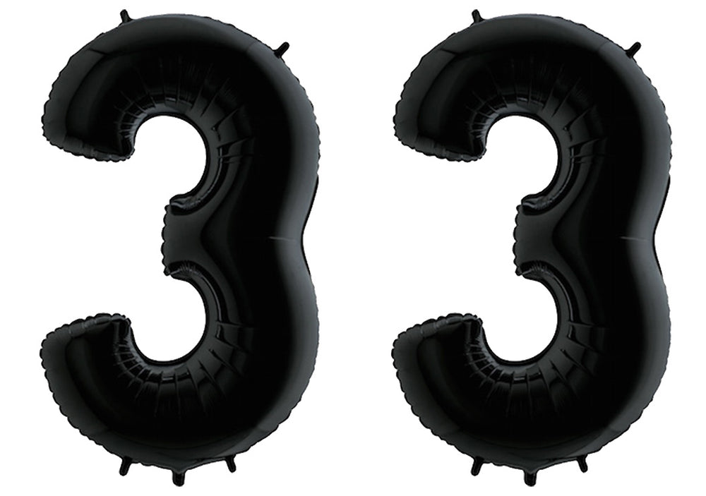Luftballon XXL Zahl 10-99 schwarz (100 cm)