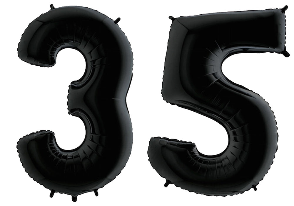 Luftballon XXL Zahl 10-99 schwarz (100 cm)