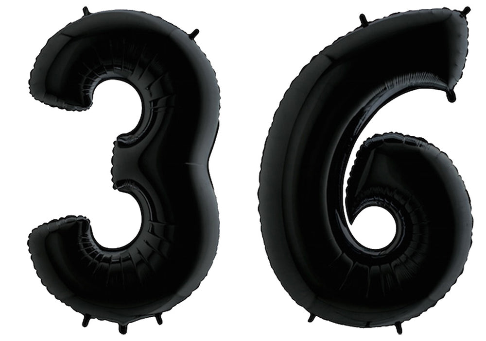 Luftballon XXL Zahl 10-99 schwarz (100 cm)