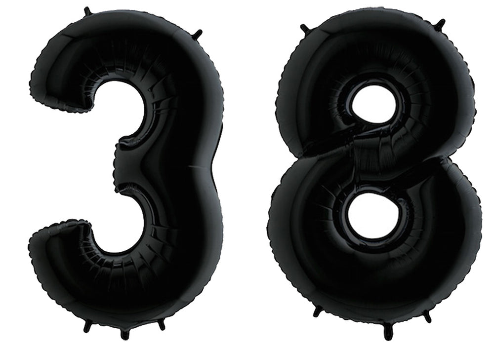 Luftballon XXL Zahl 10-99 schwarz (100 cm)