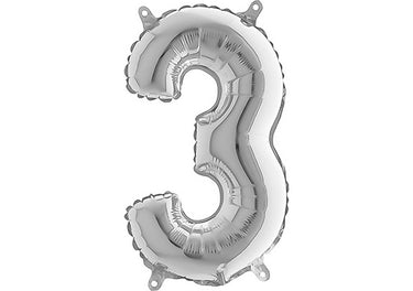 Luftballon XXL Zahl 0-9 silber (66 cm)
