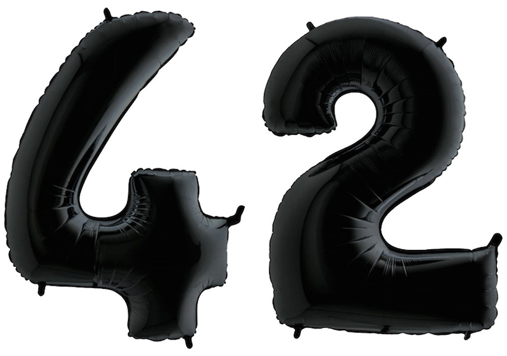 Luftballon XXL Zahl 10-99 schwarz (100 cm)
