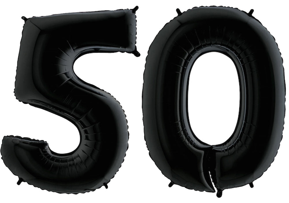 Luftballon XXL Zahl 10-99 schwarz (100 cm)