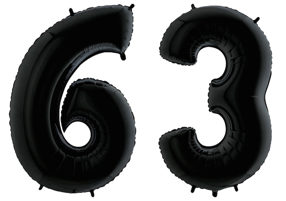 Luftballon XXL Zahl 10-99 schwarz (100 cm)
