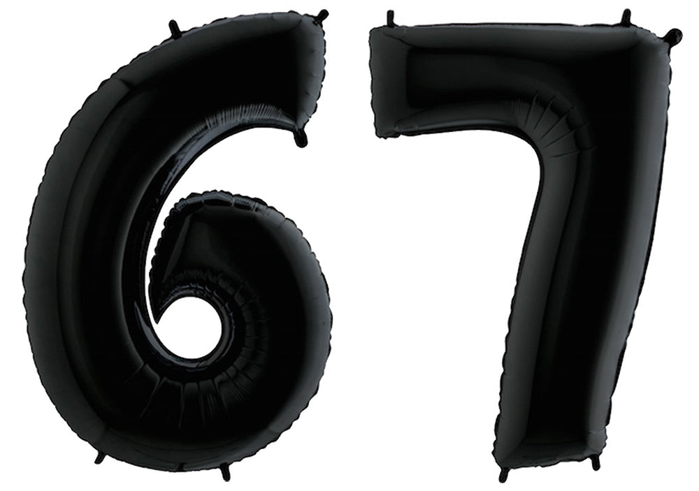 Luftballon XXL Zahl 10-99 schwarz (100 cm)