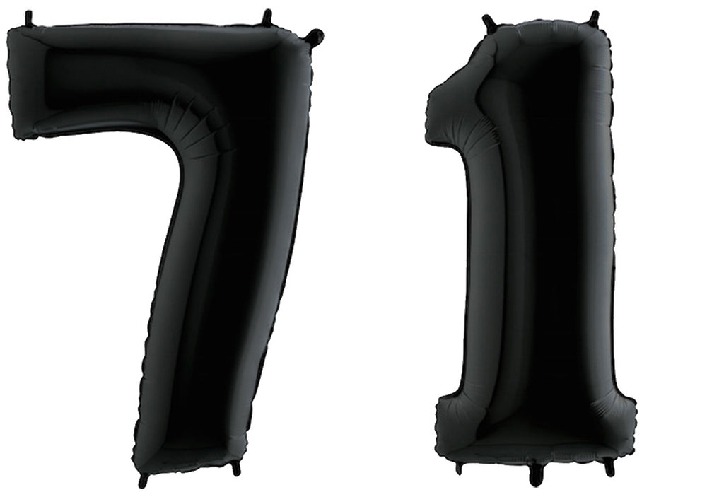 Luftballon XXL Zahl 10-99 schwarz (100 cm)