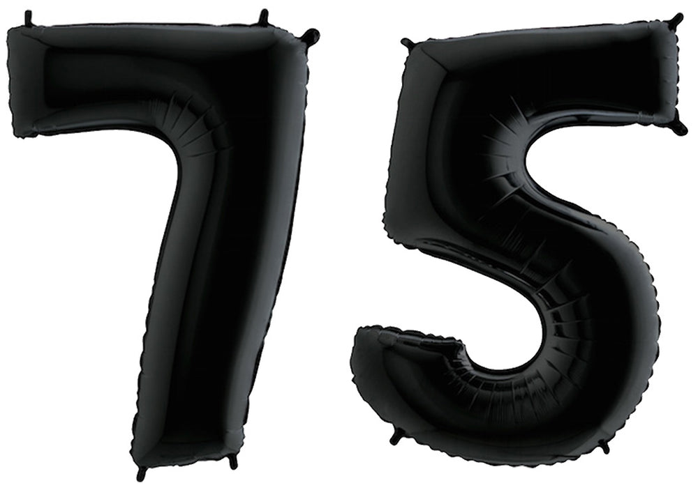 Luftballon XXL Zahl 10-99 schwarz (100 cm)