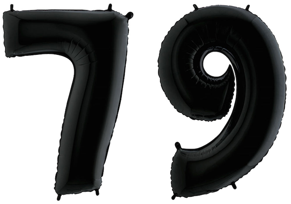 Luftballon XXL Zahl 10-99 schwarz (100 cm)
