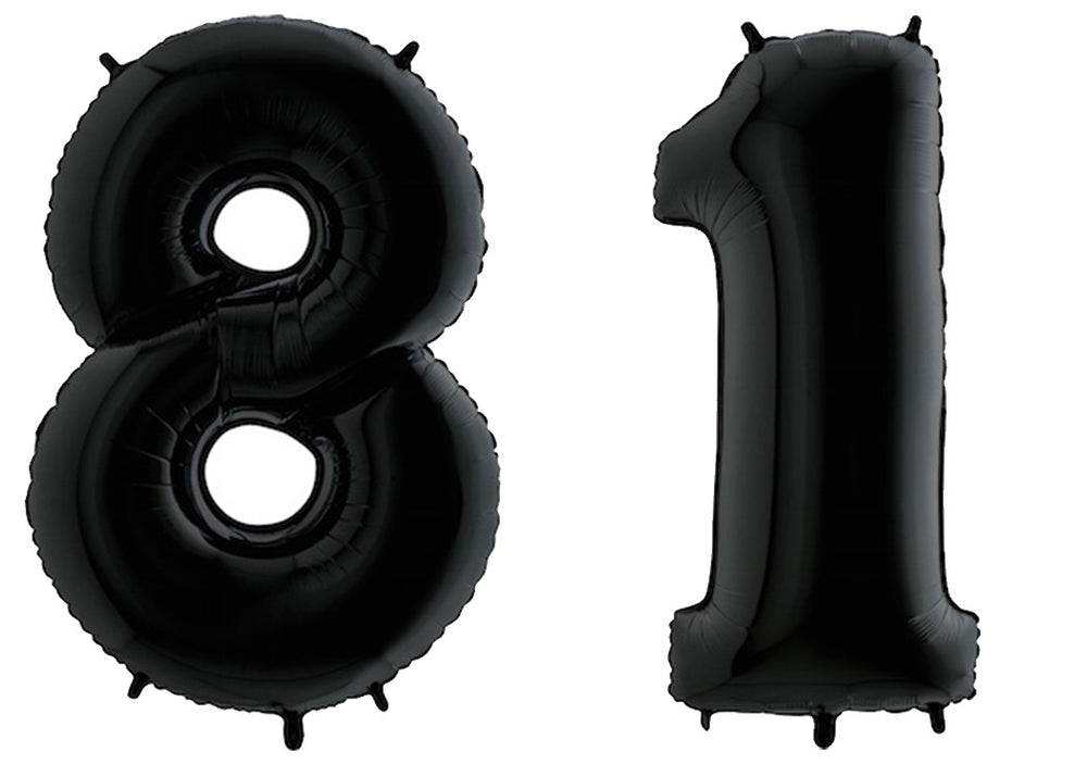 Luftballon XXL Zahl 10-99 schwarz (100 cm)