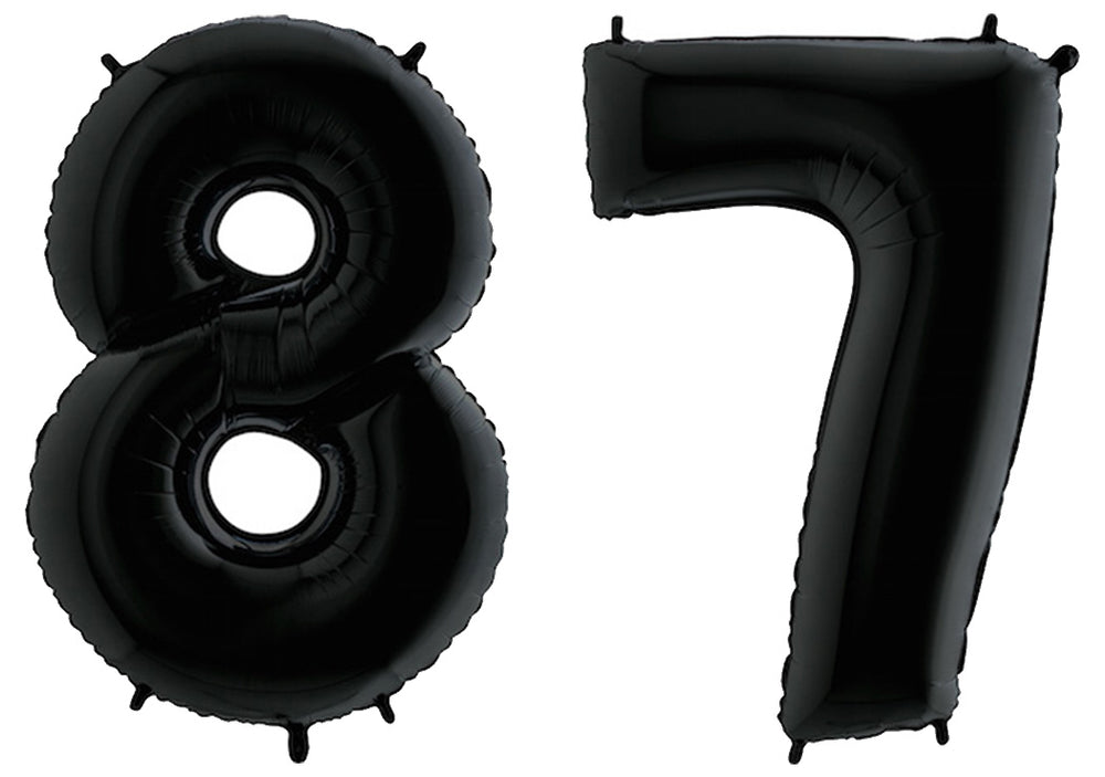 Luftballon XXL Zahl 10-99 schwarz (100 cm)