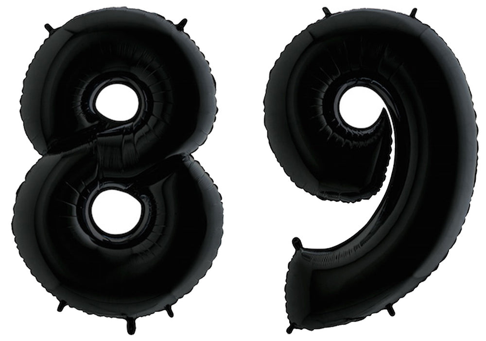 Luftballon XXL Zahl 10-99 schwarz (100 cm)
