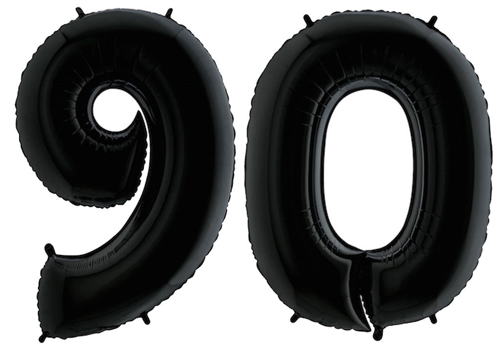Luftballon XXL Zahl 10-99 schwarz (100 cm)
