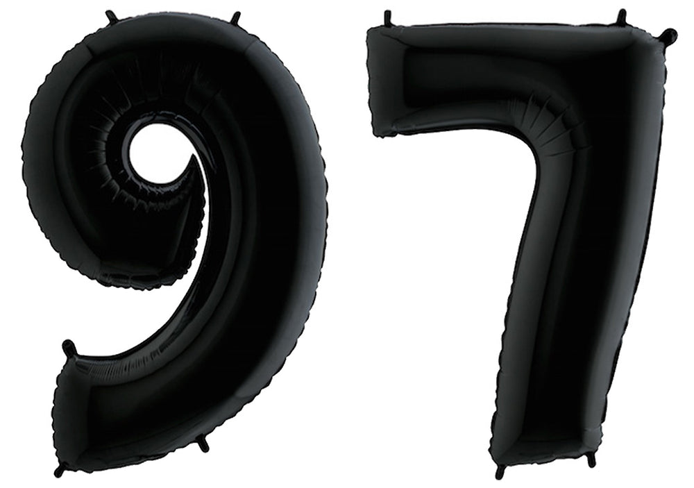 Luftballon XXL Zahl 10-99 schwarz (100 cm)